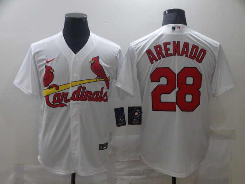 Mens St Louis Cardinals 28 Nolan Arenado White Stitched Mlb Cool Base Nike Jersey
