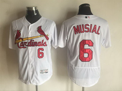 Mens St Louis Cardinals 6 Stan Musial Retired White 2016 Flexbase Majestic Baseball Jersey