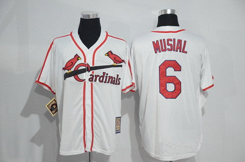 Mens St Louis Cardinals 6 Stan Musial White Home Stitched Mlb Majestic Cool Base Cooperstown Collection Player Jersey