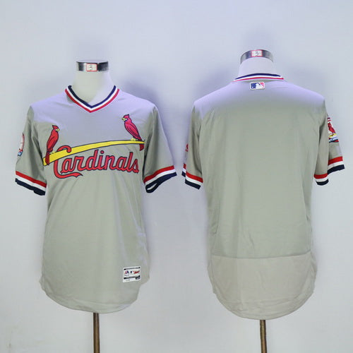 Mens St Louis Cardinals Blank Gray Pullover 2016 Flexbase Majestic Baseball Jersey