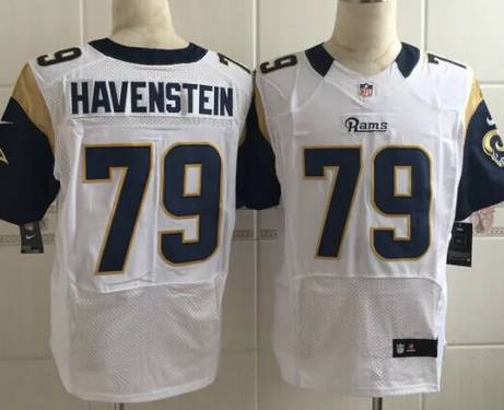 Mens St Louis Rams 79 Rob Havenstein Nike White Elite Jersey