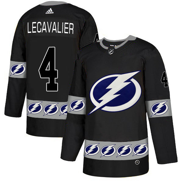Mens Tampa Bay Lightning 4 Vincent Lecavalier Black Team Logos Fashion Adidas Jersey