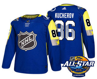 Mens Tampa Bay Lightning 86 Nikita Kucherov Blue 2018 Nhl All star Stitched Ice Hockey Jersey