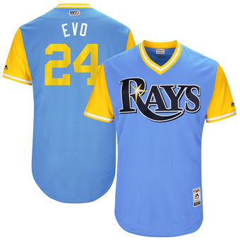 Mens Tampa Bay Rays Nathan Eovaldi Evo Majestic Light Blue 2017 Players Weekend Authentic Jersey