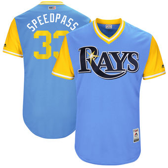 Mens Tampa Bay Rays Steve Cishek Speedpass Majestic Light Blue 2017 Players Weekend Authentic Jersey