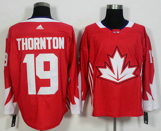 Mens Team Canada 19 Joe Thornton Red 2016 World Cup Of Hockey Game Jersey