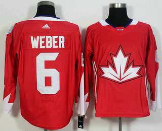 Mens Team Canada 6 Shea Weber Red 2016 World Cup Of Hockey Game Jersey