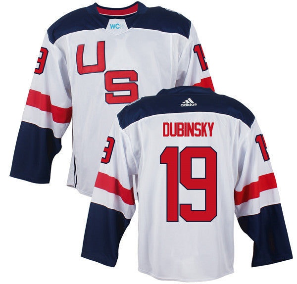Mens Team Usa 19 Brandon Dubinsky White 2016 World Cup Of Hockey Game Jersey