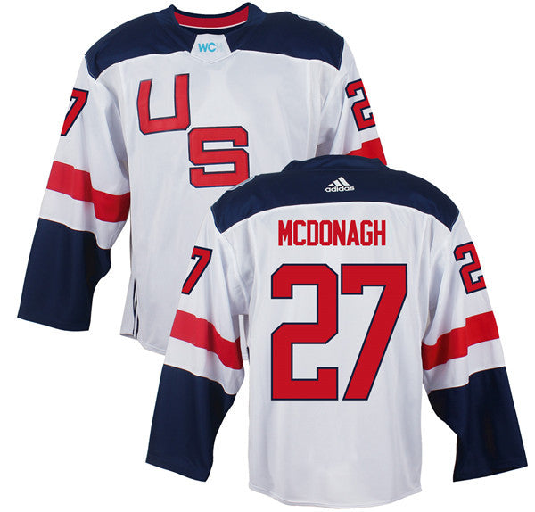 Mens Team Usa 27 Ryan Mcdonagh White 2016 World Cup Of Hockey Game Jersey
