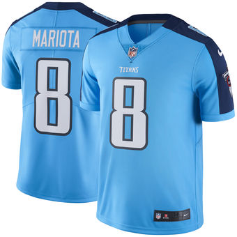 Mens Tennessee Titans 8 Marcus Mariota Nike Light Blue Color Rush Limited Jersey