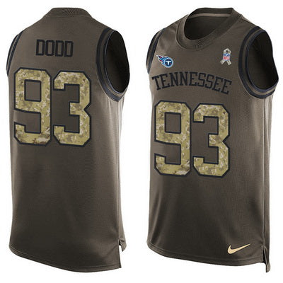 Mens Tennessee Titans 93 Kevin Dodd Green Salute To Service Hot Pressing Player Name Number Nike Nfl Tank Top Jersey