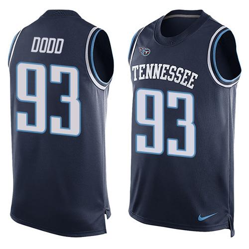 Mens Tennessee Titans 93 Kevin Dodd Navy Blue Hot Pressing Player Name Number Nike Nfl Tank Top Jersey