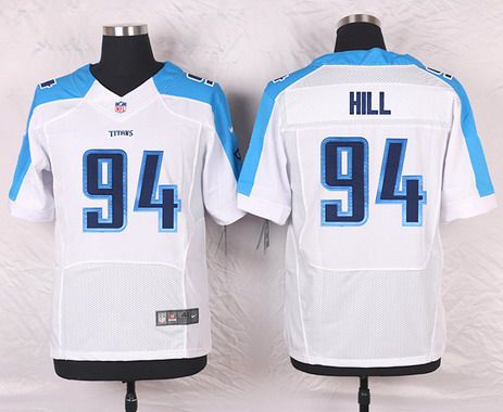 Mens Tennessee Titans 94 Sammie Hill White Road Nfl Nike Elite Jersey