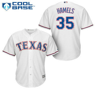 Mens Texas Rangers 35 Cole Hamels Home White Mlb Cool Base Jersey