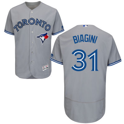 Mens Toronto Blue Jays 31 Joe Biagini Gray Road 2016 Flexbase Majestic Baseball Jersey
