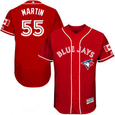 Mens Toronto Blue Jays 55 Russell Martin Red Stitched Mlb 2016 Canada Day Majestic Flex Base Jersey