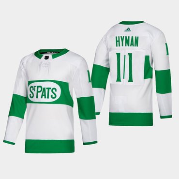 Mens Toronto Maple Leafs 11 Zach Hyman Toronto St Pats Road Authentic Player White Jersey