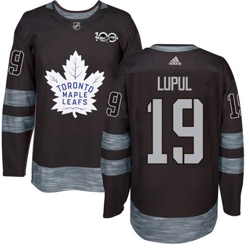 Mens Toronto Maple Leafs 19 Joffrey Lupul Black 100th Anniversary Stitched Nhl 2017 Adidas Hockey Jersey