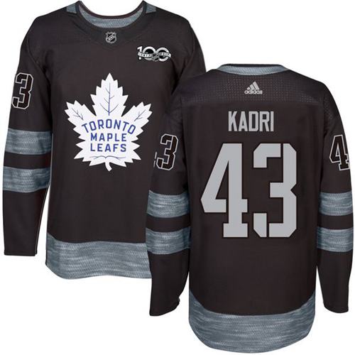 Mens Toronto Maple Leafs 43 Nazem Kadri Black 100th Anniversary Stitched Nhl 2017 Adidas Hockey Jersey