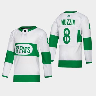 Mens Toronto Maple Leafs 8 Jake Muzzin Toronto St Pats Road Authentic Player White Jersey