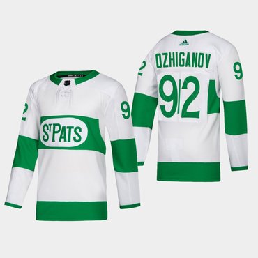 Mens Toronto Maple Leafs 92 Igor Ozhiganov St Pats Road Authentic Player White Jersey