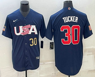 Mens Usa Baseball 30 Kyle Tucker Number 2023 Navy World Baseball Classic Stitched Jersey