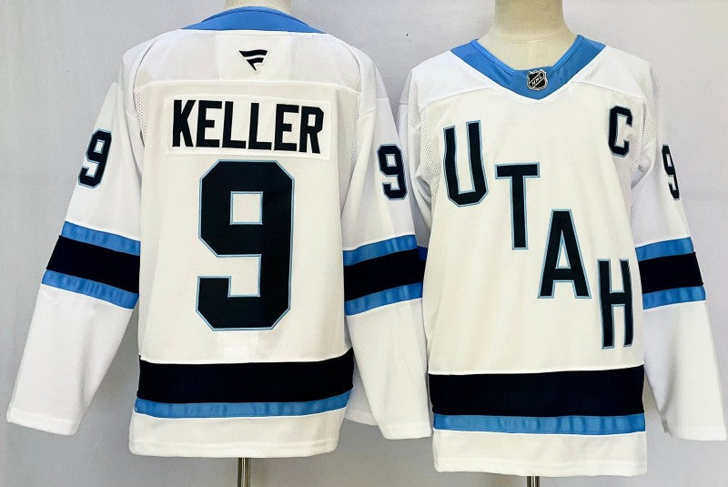 Men's Utah Hockey Club #9 Clayton Keller Jersey Stitched White