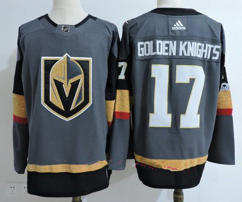 Mens Vegas Golden Knights 17 Golden Knights Gray 2017 2018 Adidas Hockey Stitched Nhl Jersey