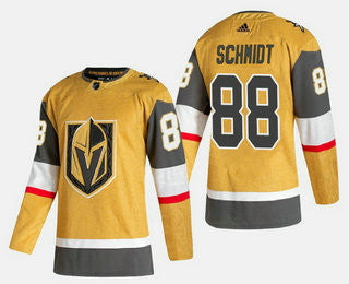 Mens Vegas Golden Knights 88 Nate Schmidt Gold 2020 21 Alternate Stitched Adidas Jersey