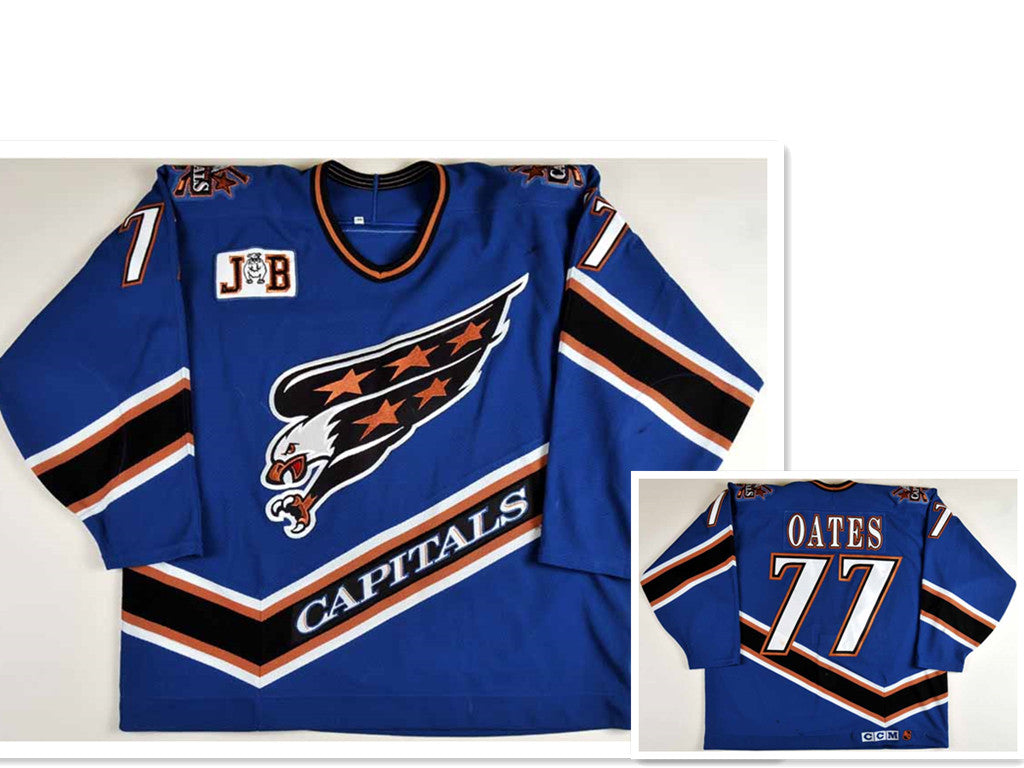 Mens Washington Capitals 77 Adam Oates 1996 97 Game Worn With Patch Jb Jersey
