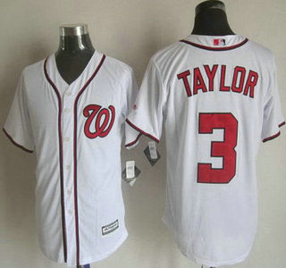 Mens Washington Nationals 3 Michael Taylor Home White 2015 Mlb Cool Base Jersey