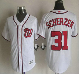 Mens Washington Nationals 31 Max Scherzer Home White 2015 Mlb Cool Base Jersey