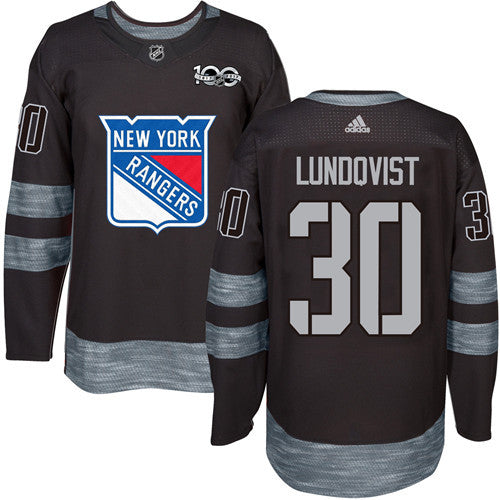 Mens York Rangers 30 Henrik Lundqvist Black 1917 2017 100th Anniversary Stitched Nhl Jersey
