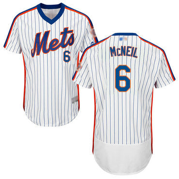Mets 6 Jeff Mcneil Whiteblue Strip Flexbase Authentic Collection Alternate Stitched Baseball Jersey