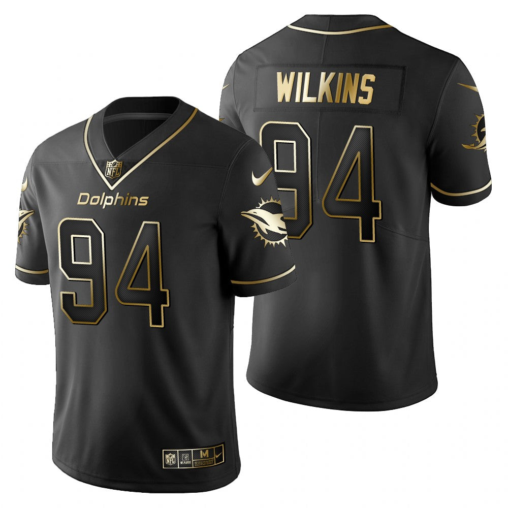 Miami Dolphins Christian Wilkins Black 2019 Vapor Limited Golden Edition Jersey