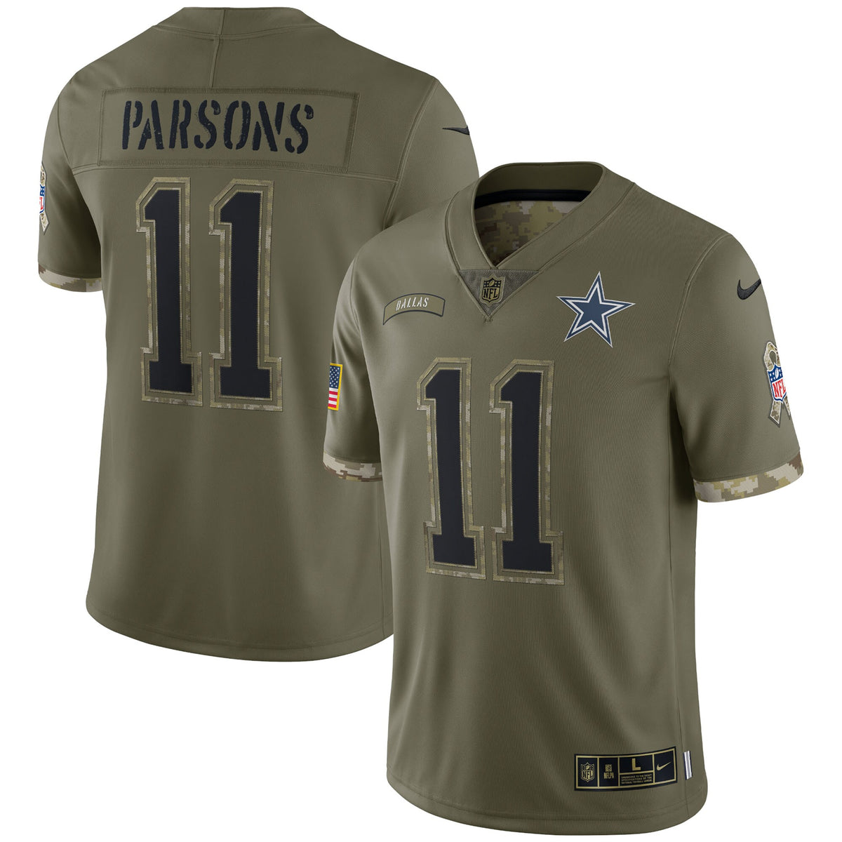 Micah Parsons Dallas Cowboys Nike 2022 Salute To Service Limited Jersey Olive