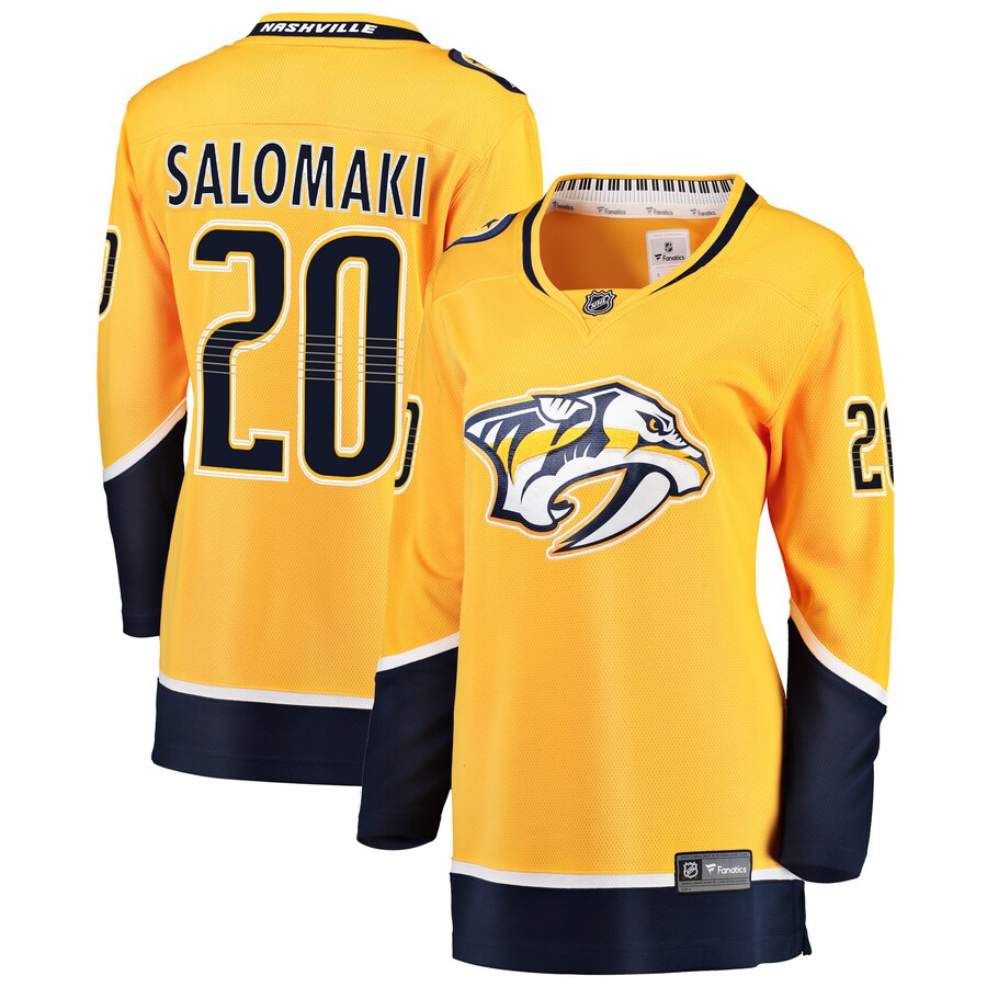 Miikka Salomaki Nashville Predators Fanatics Branded Womens Breakaway Player Jersey Gold