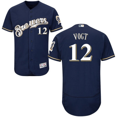 Milwaukee Brewers 12 Stephen Vogt Navy Blue Flexbase Authentic Collection Stitched Mlb Jersey