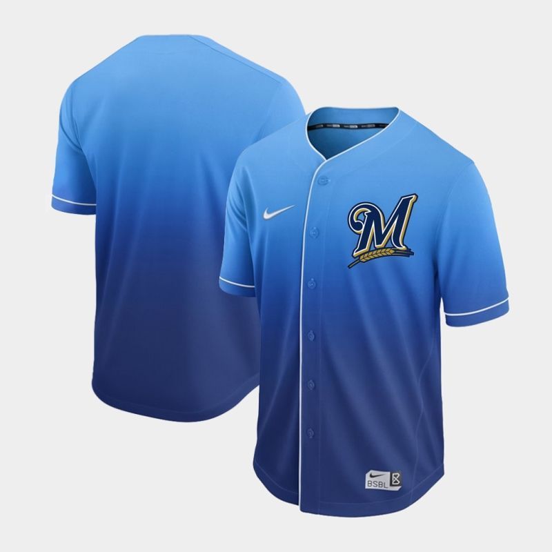 Milwaukee Brewers 2020 Mlb Gradient Blue Jersey