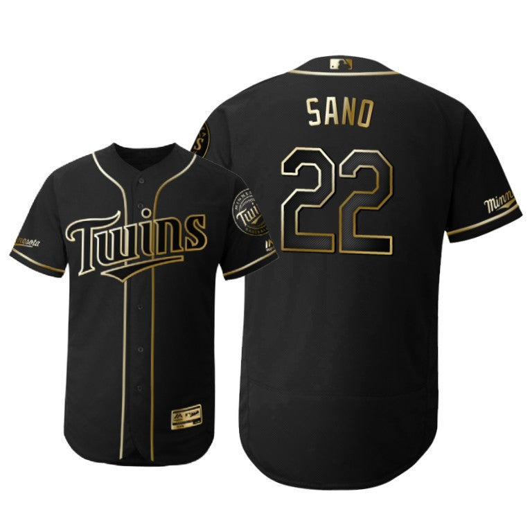 Minnesota Twins 22 Miguel Sano Mlb 2019 Golden Brandedition Black Jersey Gift For Twins Fans