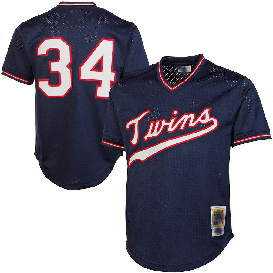 Minnesota Twins #34 Kirby Puckett Mitchell & Ness Navy 1985 Authentic Cooperstow