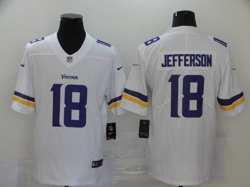 Minnesota Vikings Justin Jefferson 18 Nfl 2020 White Jersey