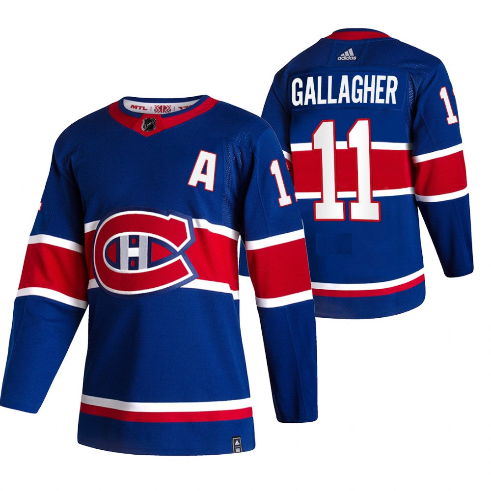 Montreal Canadiens 11 Brendan Gallagher Blue Mens Adidas 2020 21 Reverse Retro Alternate Nhl Jersey