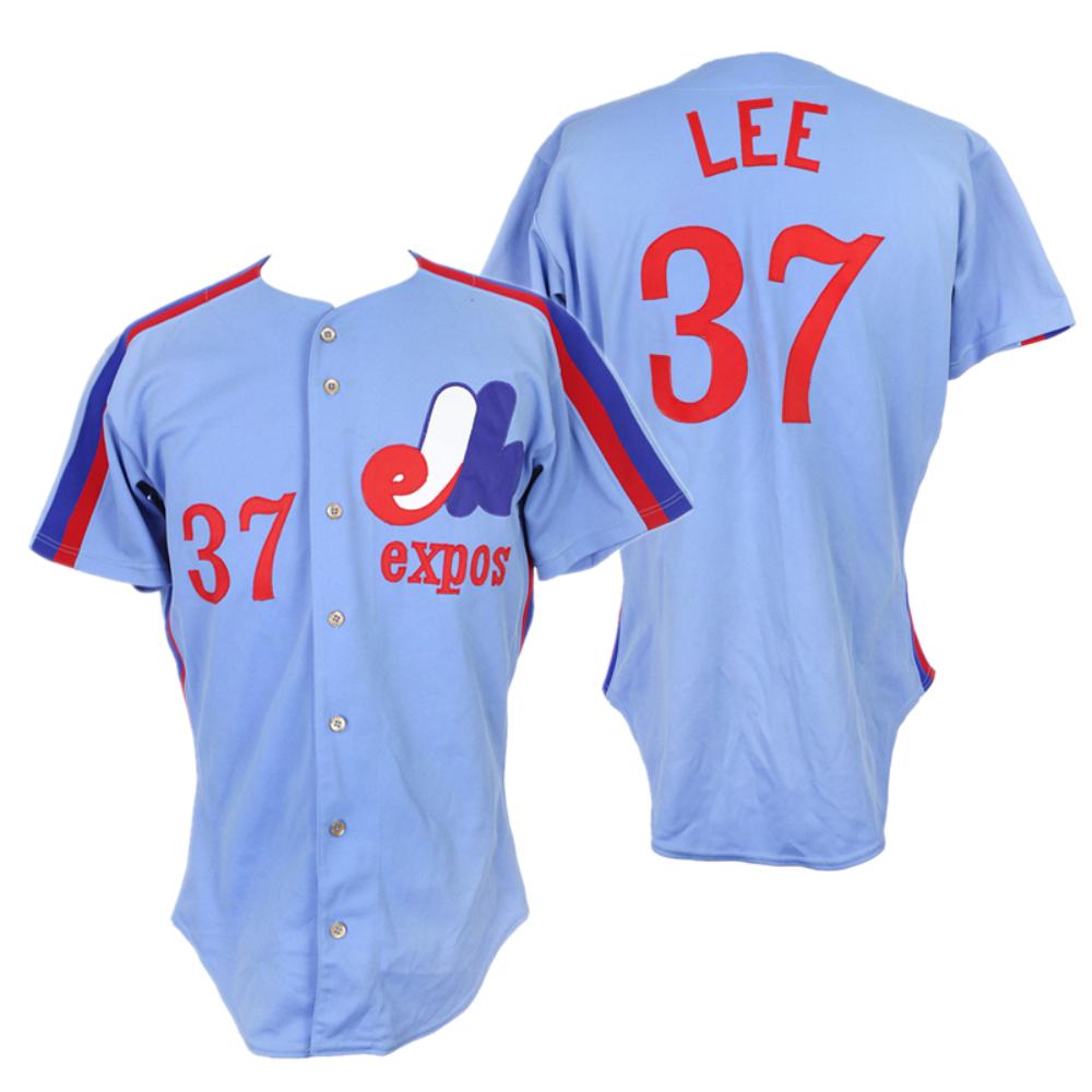Montreal Expos Bill Lee Blue Throwback Jersey