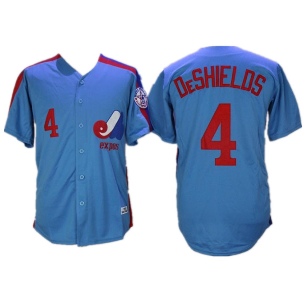 Montreal Expos Delino DeShields Blue Throwback Jersey