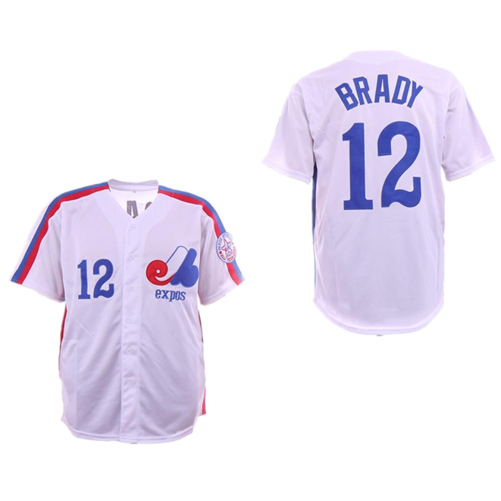 Montreal Expos Tom Brady White Throwback Jersey