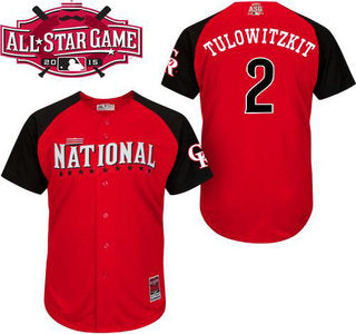 National League Colorado Rockies 2 Troy Tulowitzki Red 2015 All star Bp Jersey