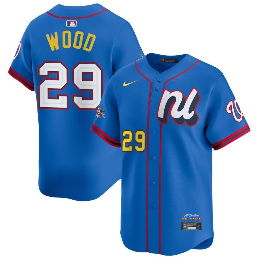 National League James Wood #29 Blue 2025 All-Star Game Limited Jersey Stitched