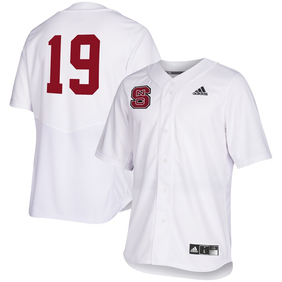 Nc State Wolfpack Full Button Baseball Jersey White 2019