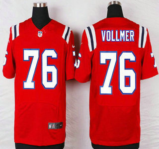 New England Patriots 76 Sebastian Vollmer Red Alternate Nfl Nike Elite Jersey